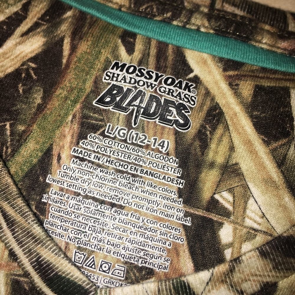 Mossy Oak Girls Camo T-shirt L 12/14 - Picture 5 of 6